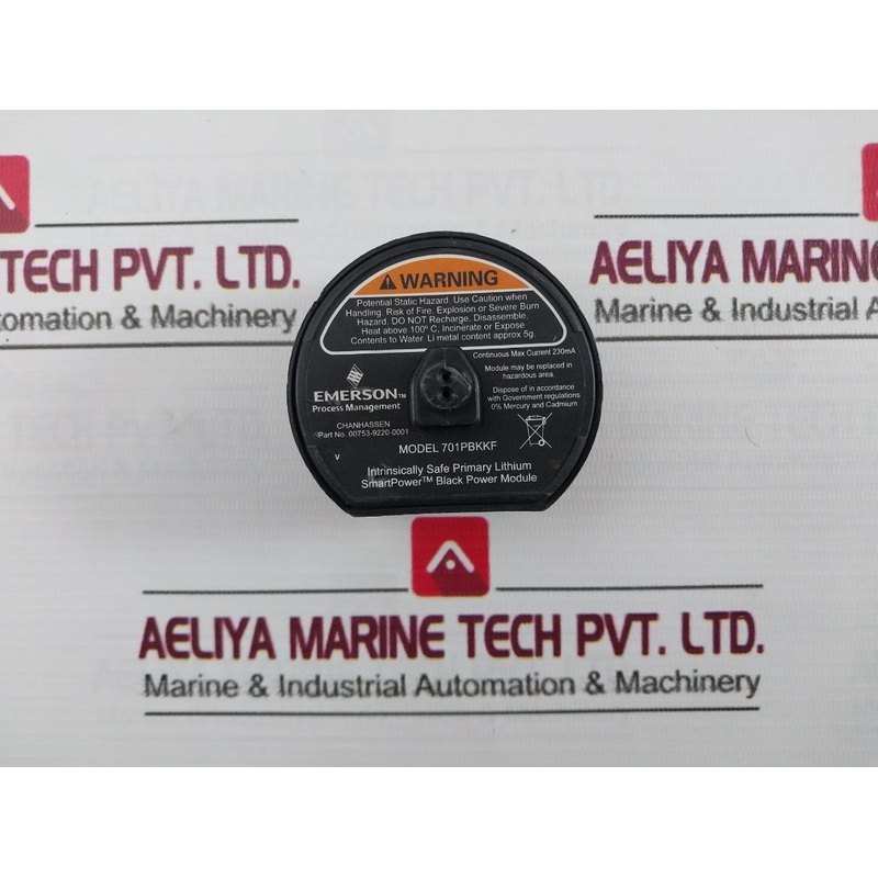 Emerson 701Pbkkf Intrinsically Safe Primary Lithium Black Power Module 230Ma