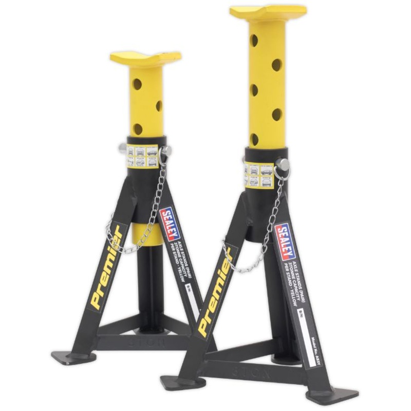 Sealey Axle Stands (Pair) 3 Tonne Capacity per Stand – Yellow