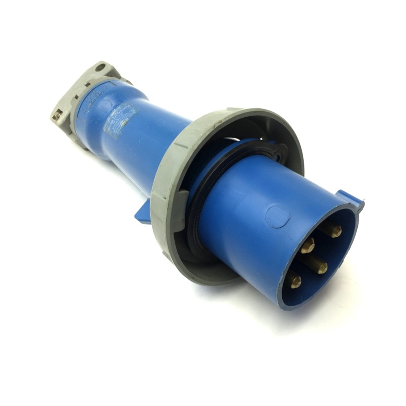 Used Hubbell 460P9W Heavy Duty Male Plug Pin Sleeve 60A 3-Phase 3-Pole 4-Wire 250VAC
