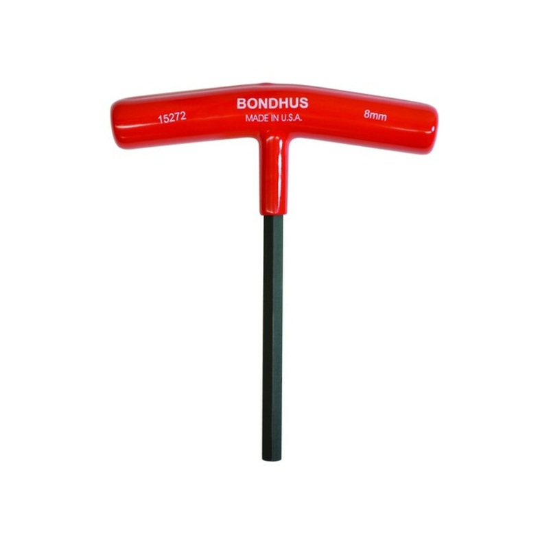 Bondhus 15272 8mm Hex T-Handle 6 inch Length with ProGuard Finish, 2 Piece