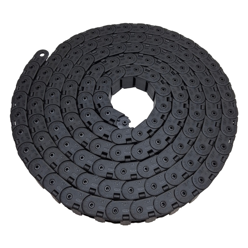 Used Hanshin HSP0320-2BN Energy Chain 24x19mm Inner, 50mm Radius, 12ft Long *No Ends*