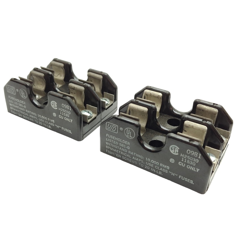 Used Lot of 2 USO H25030 Fuse Holder, 2 Pole, 30AMP, 250VAC, Class H Fuses