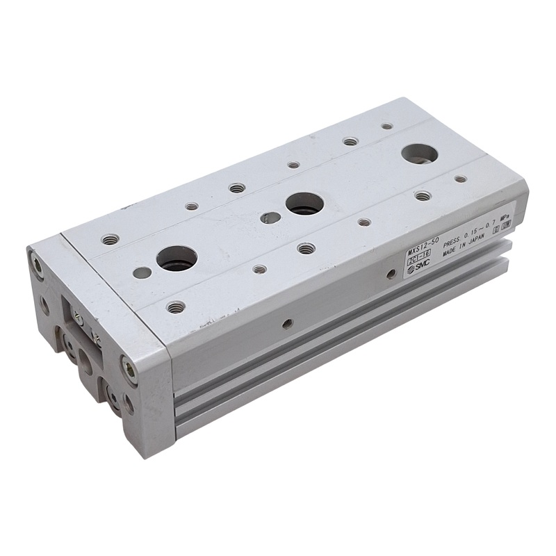 Used SMC MXS12-50 Pneumatic Slide Table, 12mm Bore, 50mm Stroke, 0.7MPa, M5x0.8