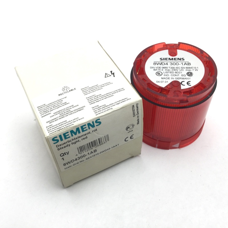New Siemens 8WD4300-1AB Red Tower Stack Light, Rating: 7W 230V, *No Bulb*