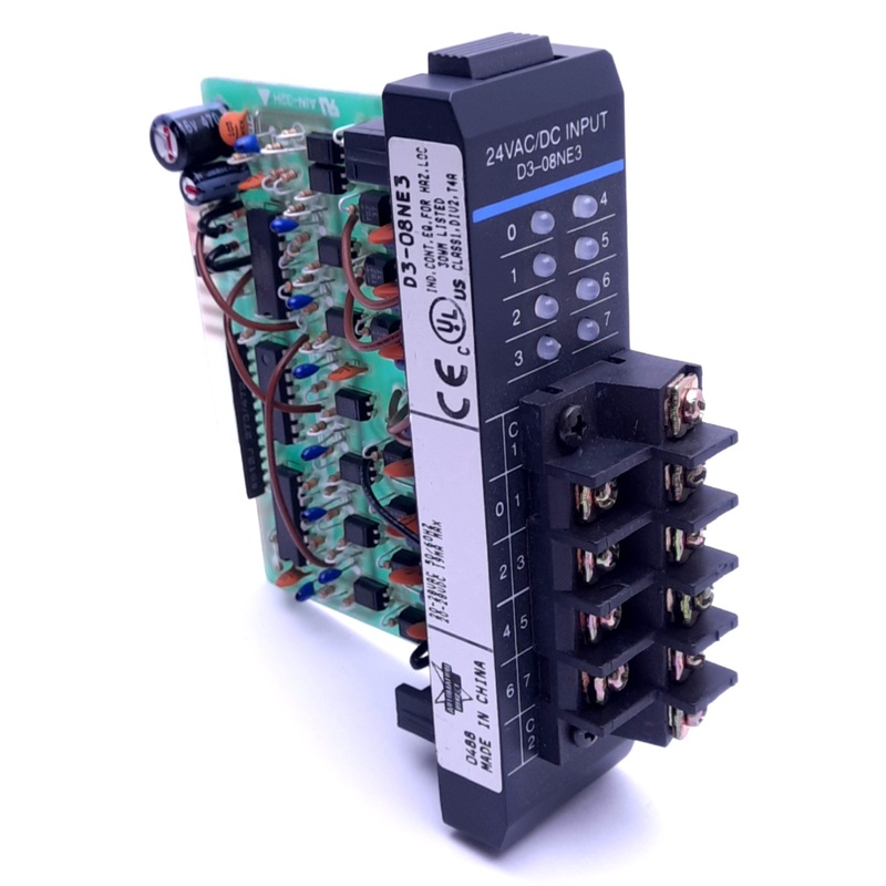 Used Automation Direct D3-08NE3 Discrete Input Module, 8-Point, 24V AC/DC, 19mA