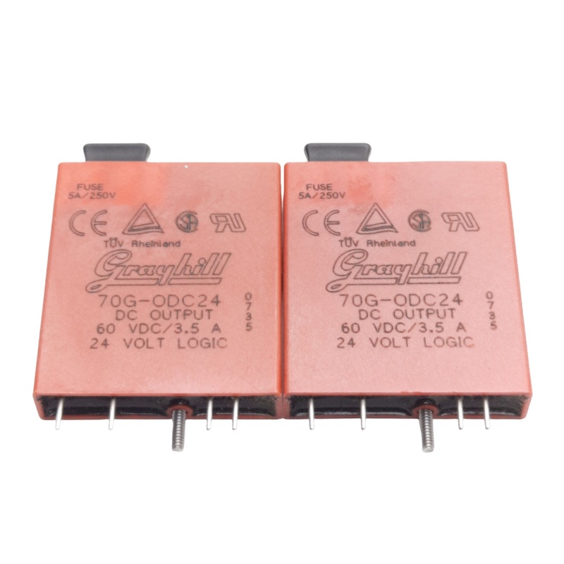 Used Lot of 2 Grayhill 70G-ODC24 DC Output Relay, 60VDC 3.5A Contact, 24VDC Coil