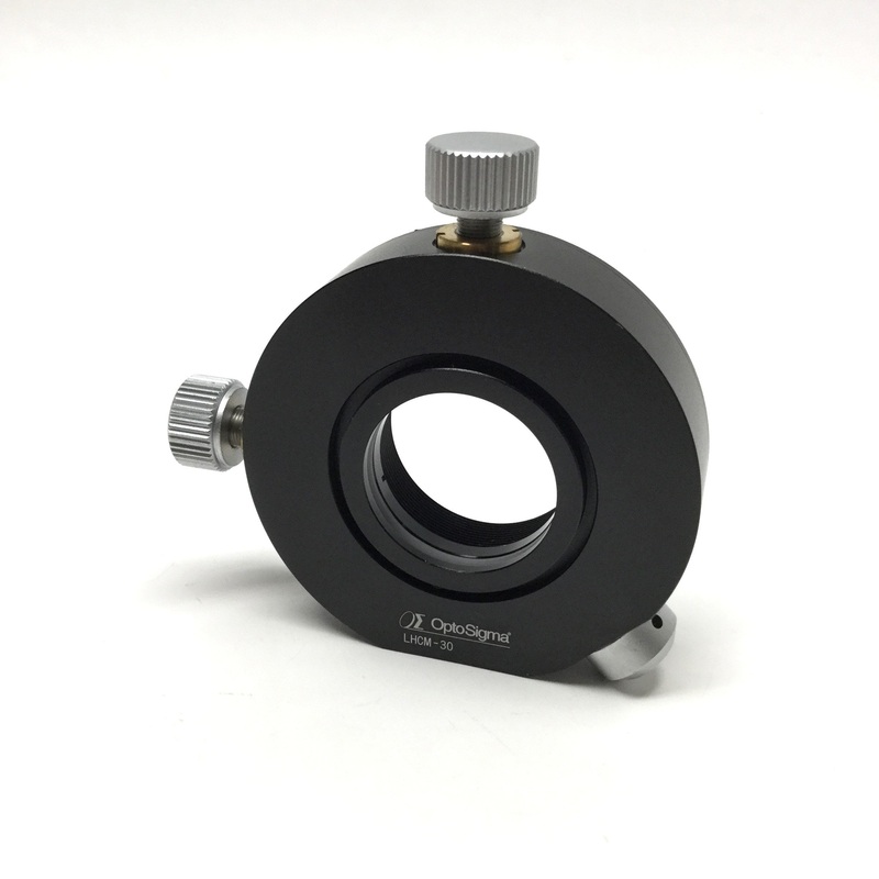 Used OptoSigma LHCM-30 Lens Holder 2-Axis Optical Mount, 30mm Optics, 3mm Adjustment