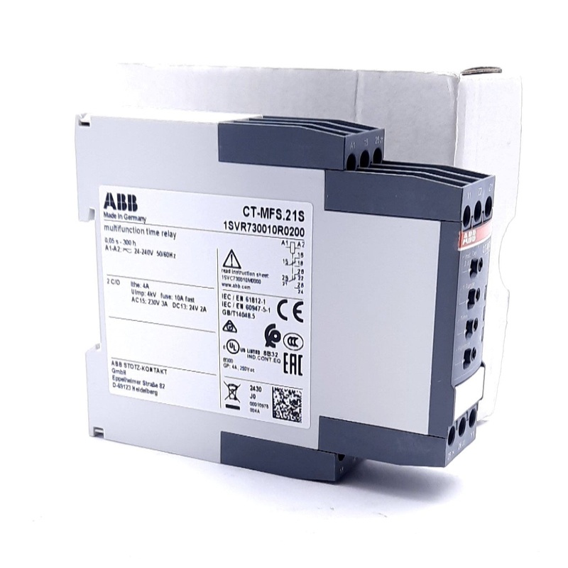New ABB CT-MFS.21S Electronic Timer W/ 2 C/O Contacts 24-240VAC/VDC, 1mA, 20ms