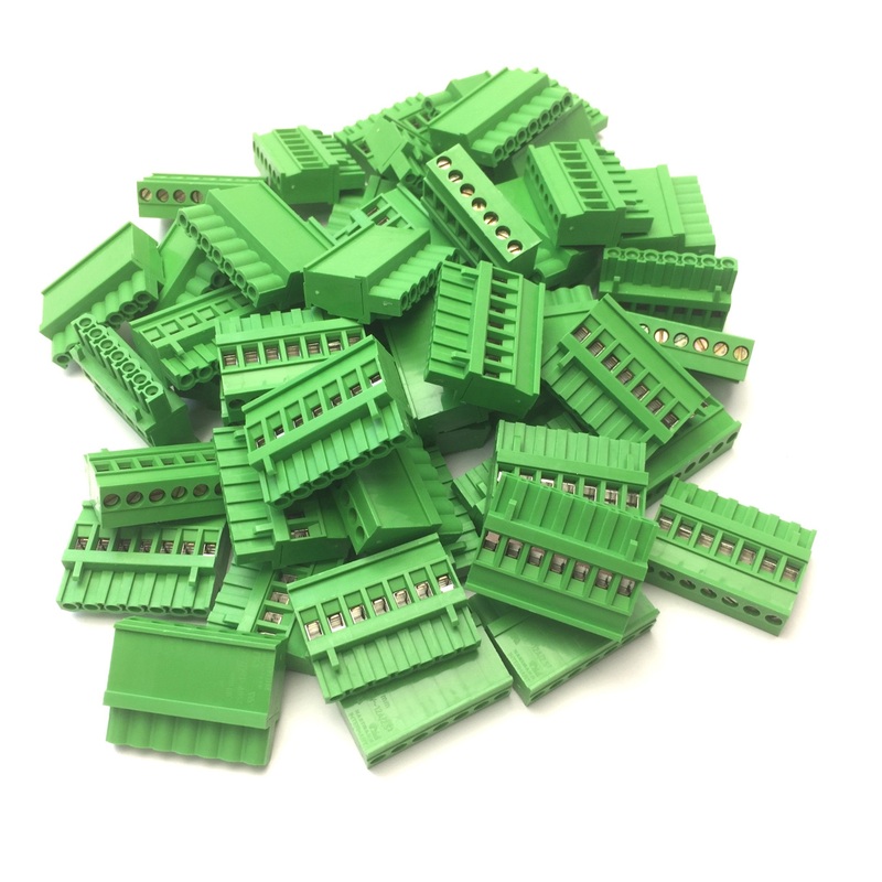 New  Open box Lot of 54 Hartmann Female Header Pluggable Terminal Blocks Green 7-Position 250V