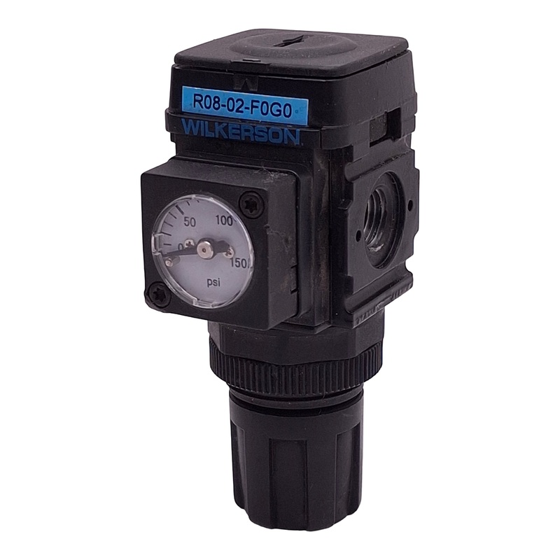 Used Wilkerson R08-02-F0G0 Pneumatic Regulator, 0-125psi Set, 300psi In, 1/4in NPT