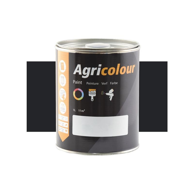Agricolour – Black Gloss Paint 1L Tin – Sparex Part No. S.84467