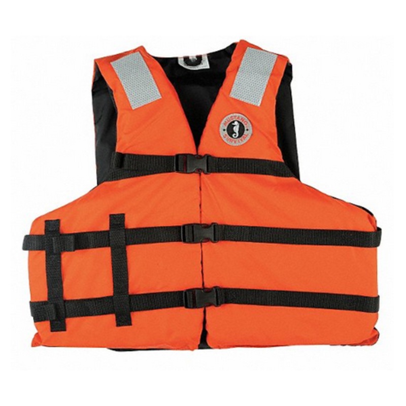 Mustang Survival Life Jacket:Coast Guard Rating III,  15 1/2 lb Buoyancy, Universal #MV3104 T1