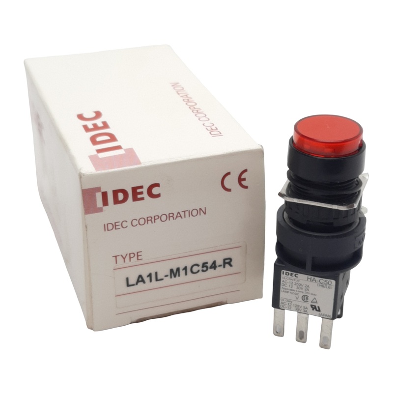 New Idec LA1L-M1C54-R Red Illuminated Pushbutton, SPDT, 2A 30VDC/250VAC, 16mm