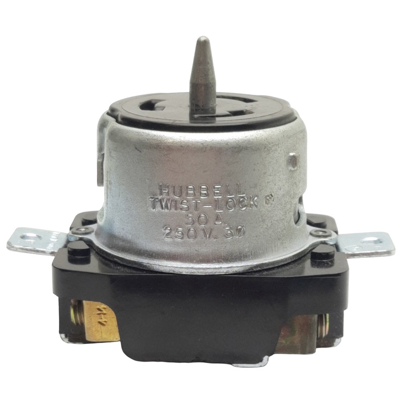 Used Hubbell CS8369 Twist-Lock Locking Plug, 3-Poles 3-Phase, 50A 250VAC, Flush Mount