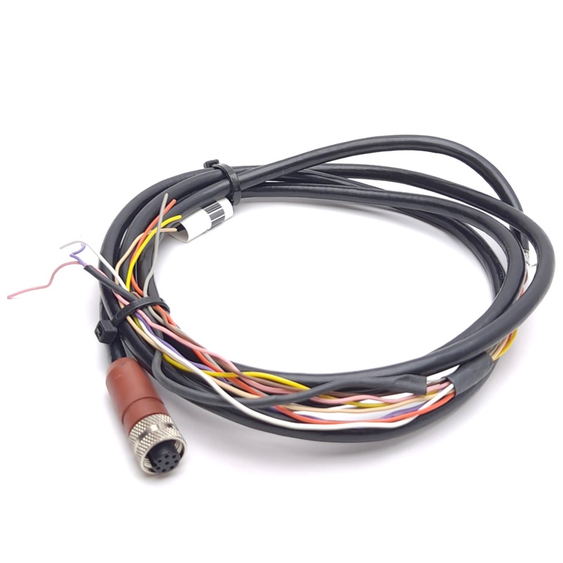 Used Omron STI 60567-3030 Light Curtain Cable, M12 8-Pin Female to Flying Leads, 6ft