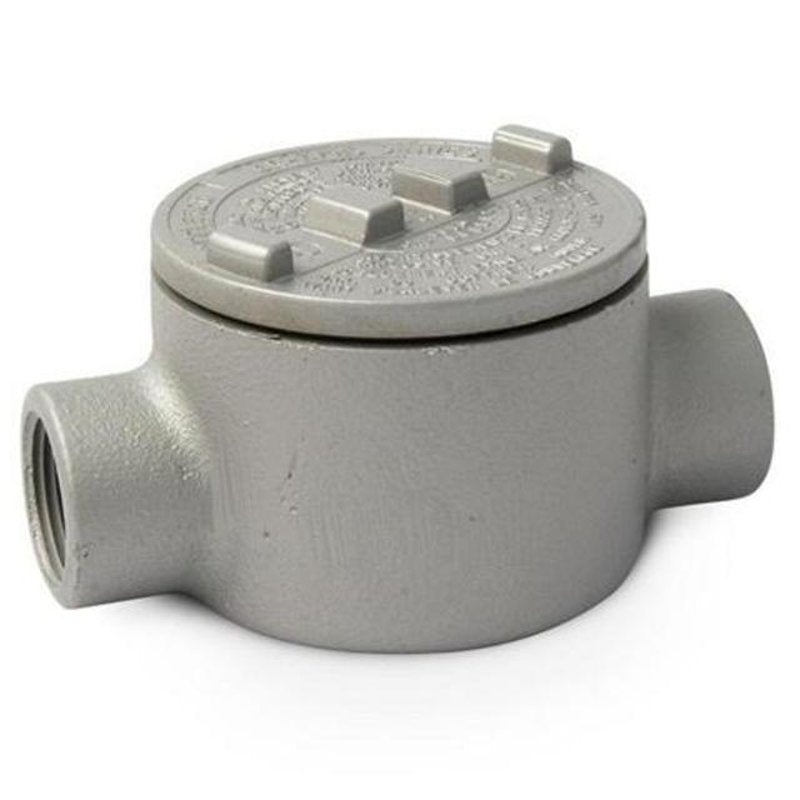 Conduit Outlet Box, Type GRC, (2) 1-1/2″ Hubs, Malleable By Appleton GRC150