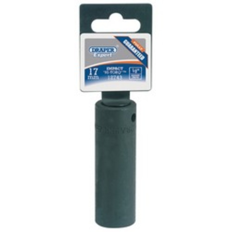 Draper Expert Hi-Torq Deep Impact Socket, 1/2″ Sq. Dr., 17mm – 410D-MM