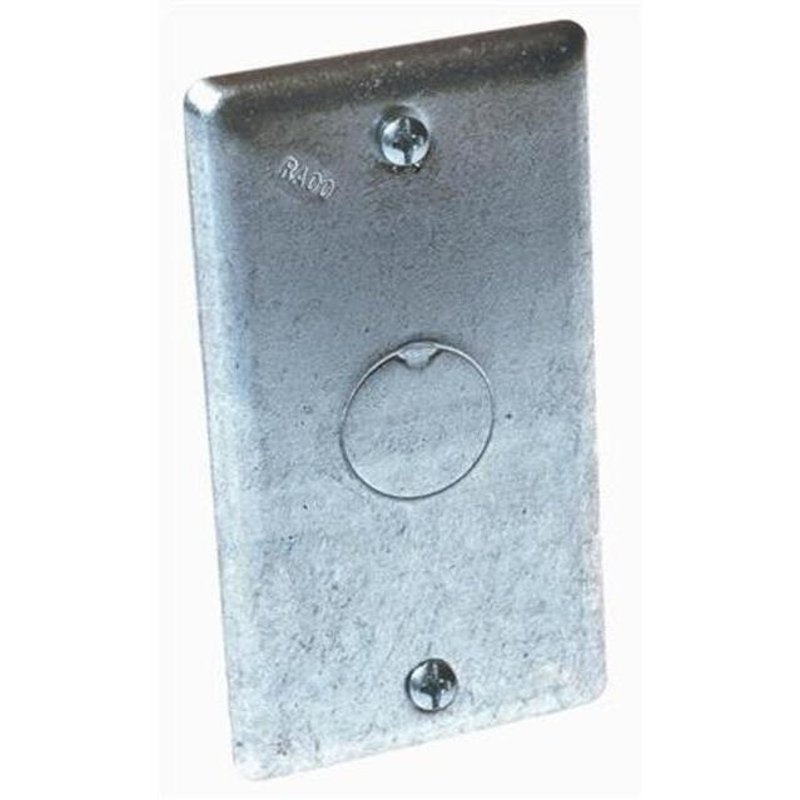 Handy Box Cover,Blank Type, Drawn, 1/2″ Knockout, Steel By Appleton 2555