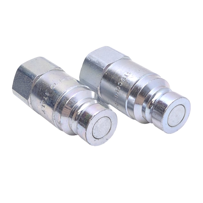 New Lot of 2 Stucchi 801304017 Flat Face Couplers, 1/4in, 3/8in SAE, 6090 PSI