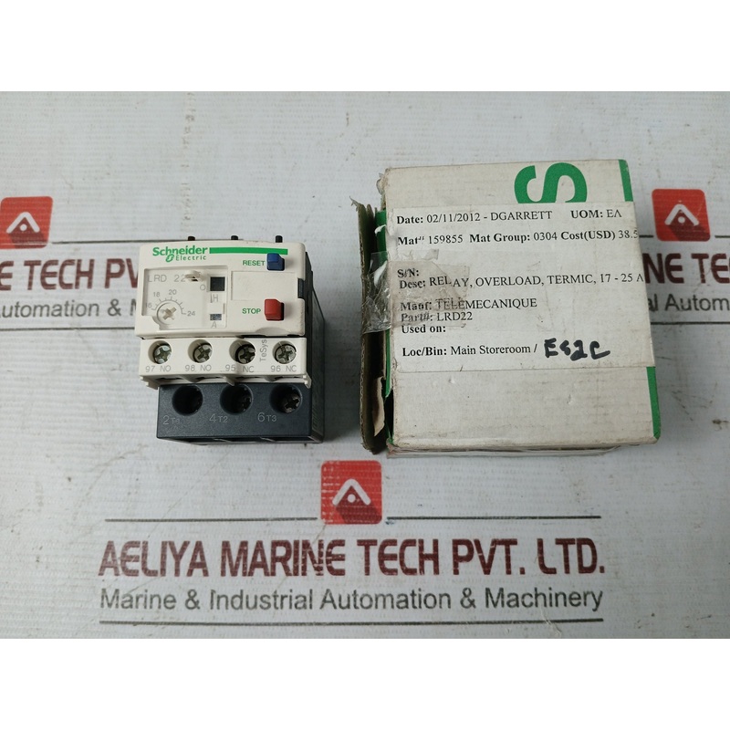 Schneider Electric Lrd 22 Thermal Overload Relay Awg.6-14 75C Cu 20 Lb. In