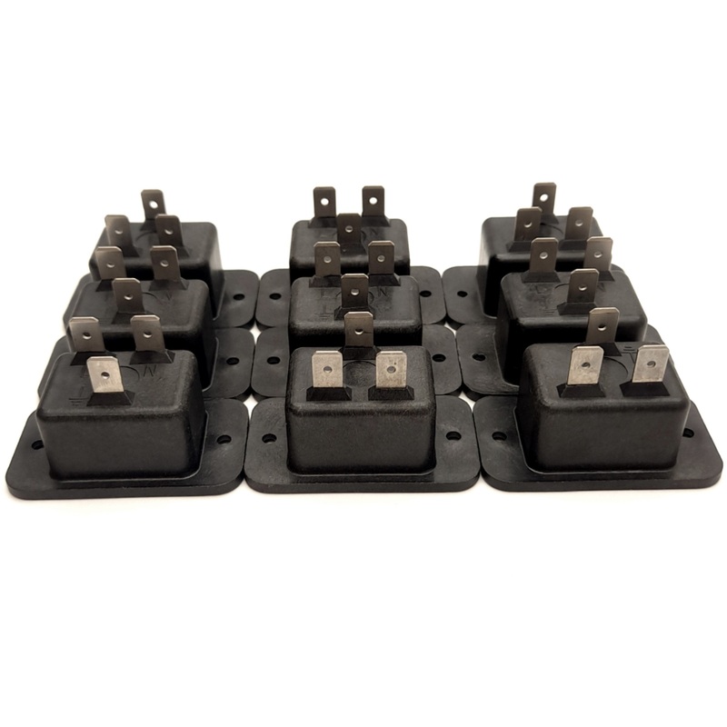 Used Lot of 9 Interpower 83030400 AC Power Connectors, 3-Poles, 3.2mm Mount Holes