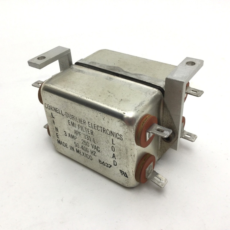 Used 2 Cornell-Dubilier APF 331 L EMI Filters, Voltage: 250VAC, 3A, 50-400Hz
