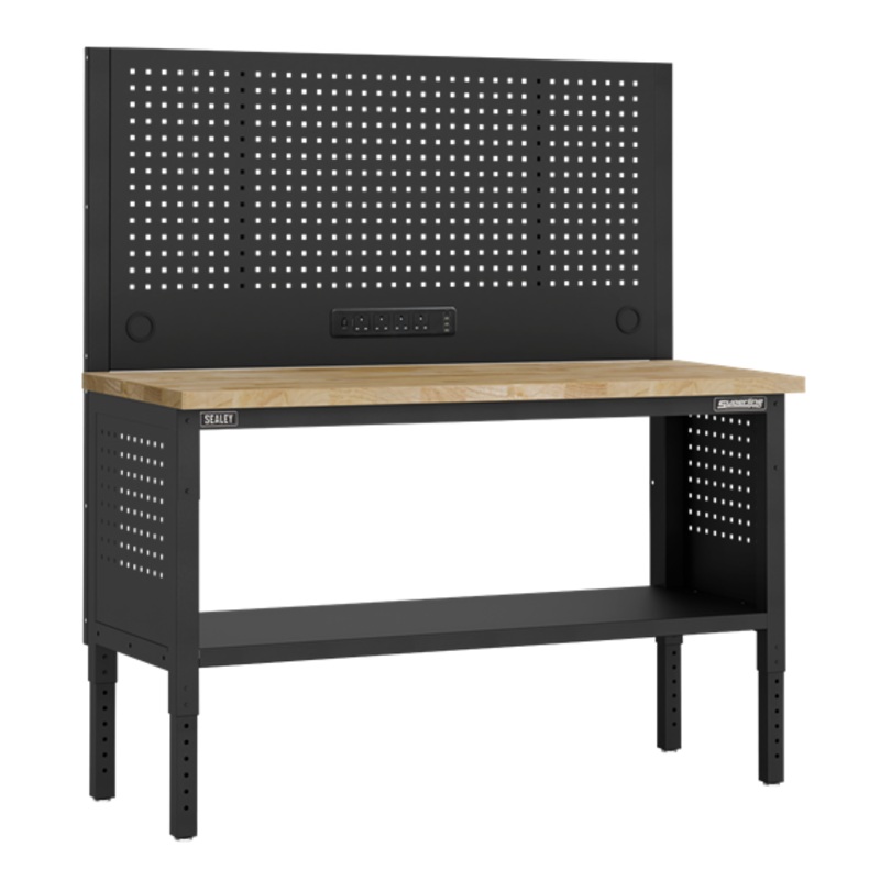 Superline PRO Modular Workbench with Pegboard Back Panel Wooden Worktop 1525mm – SE-APMWB60COMBOW