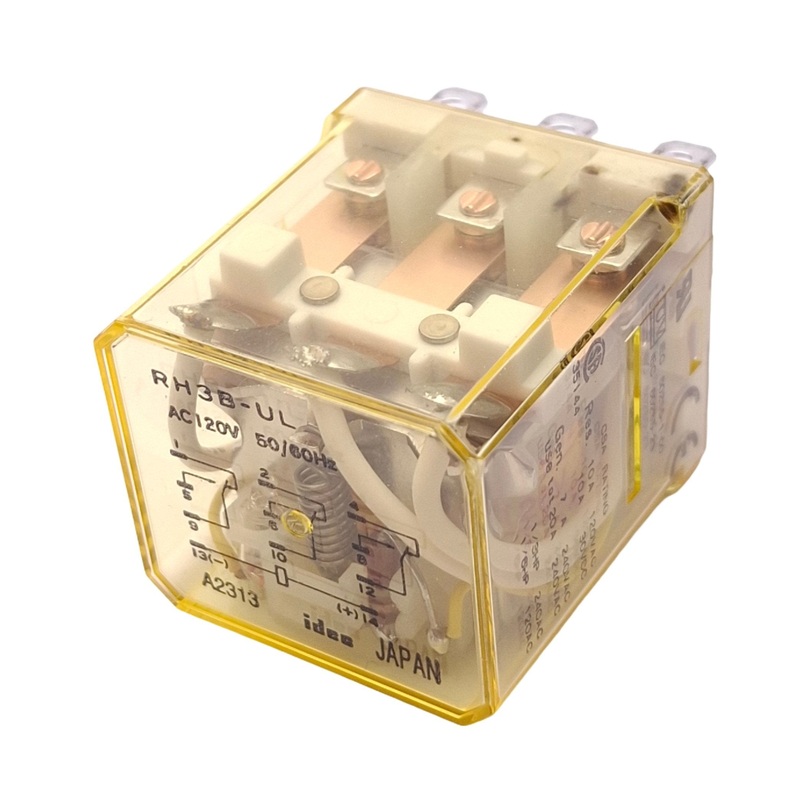 Used IDEC RH3B-ULAC120V Plug-In Relay, 3PDT, 11-Pin, 240VAC 10A Max, 120VAC Coil
