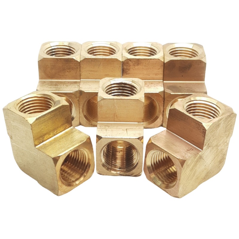 New Lot of 7 Midland 28004 Brass Fitting Elbow 90, 1/2in Female NPTF, 1200psi