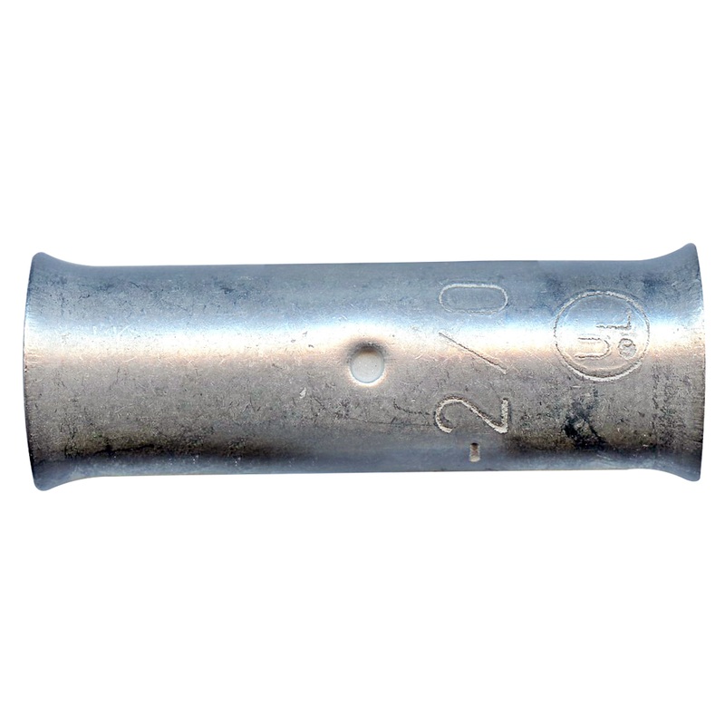 Standard Tinned Copper 2/0 Gauge Butt Splice Connector – 10 or 100 Pack