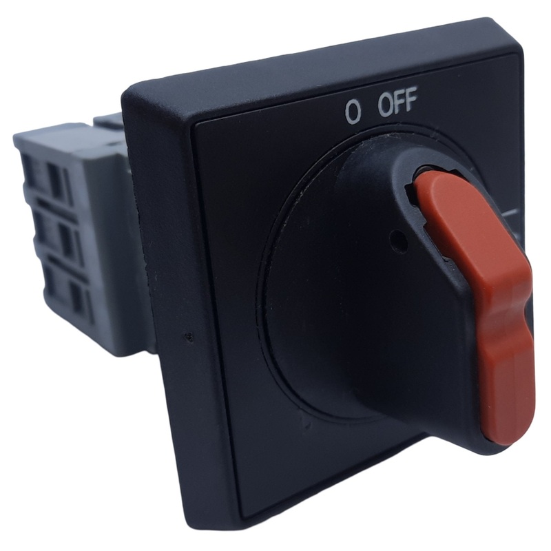 Used ABB OT32ET3 Rotary Disconnect Switch, 3-Pole, 30A 600VAC, Black, Panel Mount