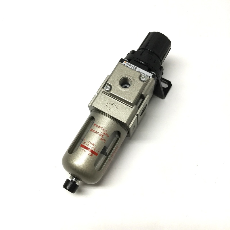 Used SMC AW20-02B-C Pneumatic Filter/Regulator 0.05-0.85MPa Set Pressure, Rc 1/4″