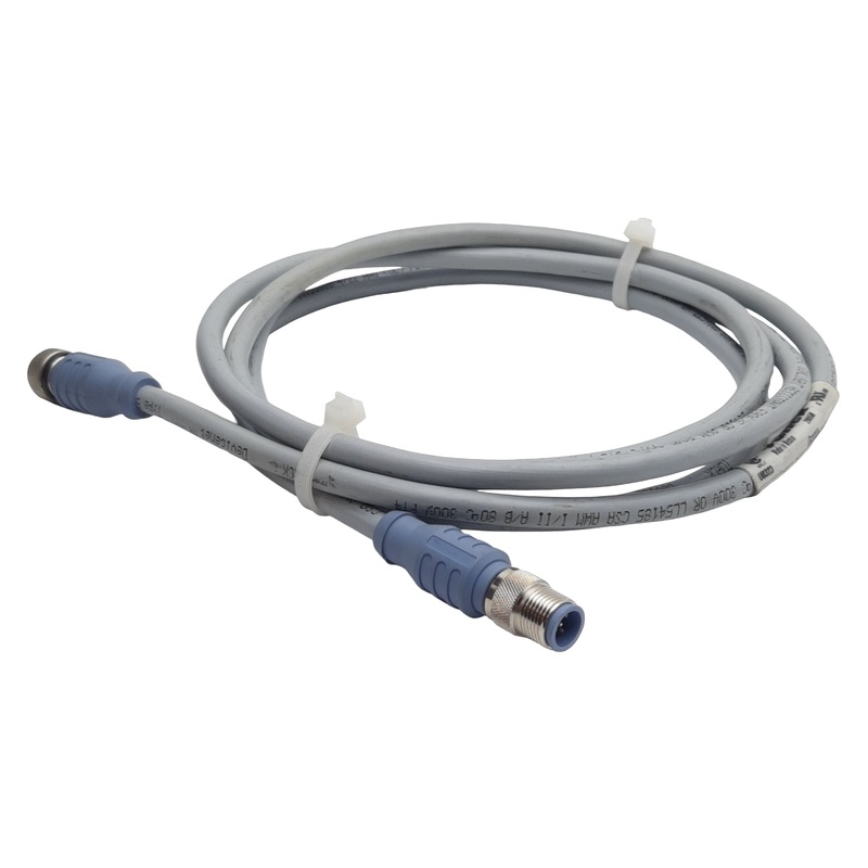 Used Turck RSC RKC 572-2M Cordset, 5-Pin M12 Male to 5-Pin M12 Female, 4A 250VAC, 2m