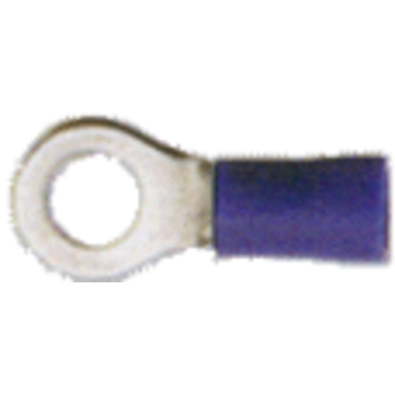16-14 AWG Blue Ring Terminals – Vinyl Insulated – #10 Stud – 10 to 500 Pack