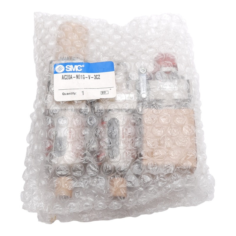 New SMC AC20A-N01G-V-3CZ Filter Regulator + Lubricator 150PSI, 5m Filter, 1/2in NPT