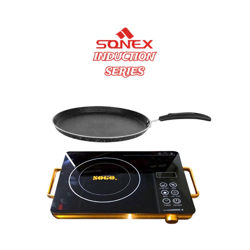 Sogo Electric Stove JPN-666 Infrared Cooker with  Sonex Induction Series Galaxy Hot Plate Non stick Inner & Outer Marble coating (50177) 2in1