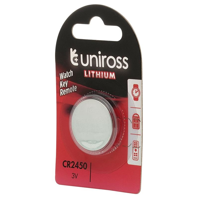 Uniross Lithium Coin Cell CR2450 Battery