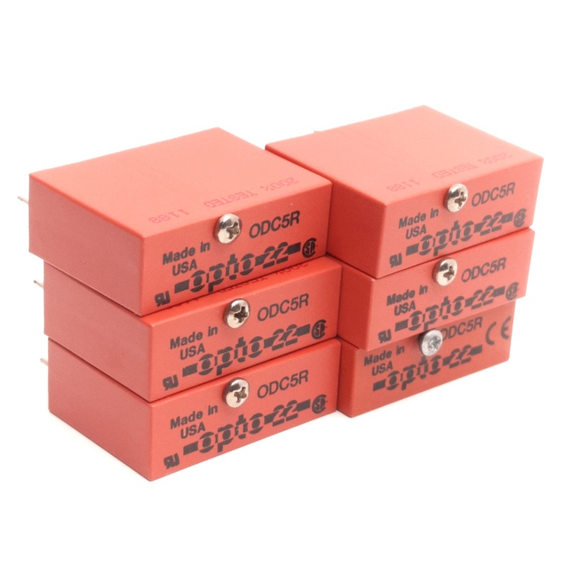 Used Lot of 6 Opto-22 OCD5R Relay Modules, Form-A SPST-NO, 100v DC, 130v AC, 10 VA