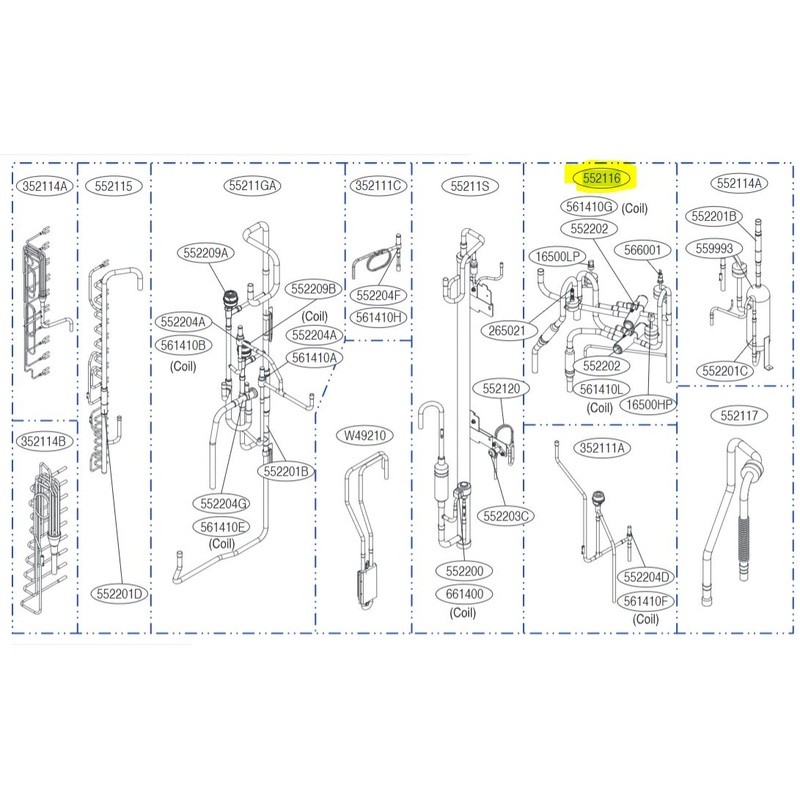 AJR30027705 – LG Tube Assembly, Reverse – ARUM072BTE5  – ARUM072DTE5 – 552116