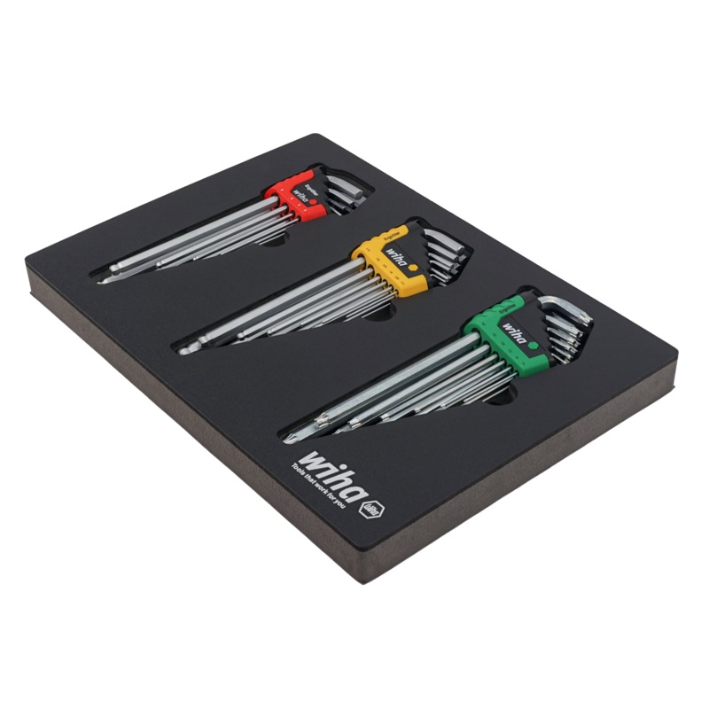 Wiha Tools 66979 ErgoStar L-Key Foam Tray Set, 35 Pc.