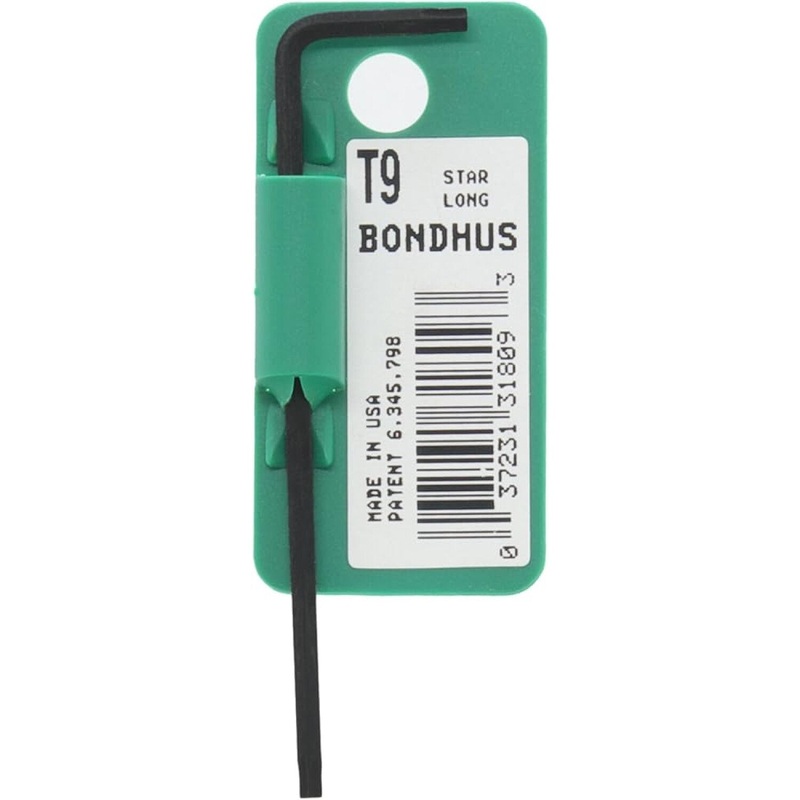 Bondhus 31809 T9 x 2.9″ Star Tip TORX Key L-Wrench with ProGuard Finish, Tagged and Barcoded, 5 Pack