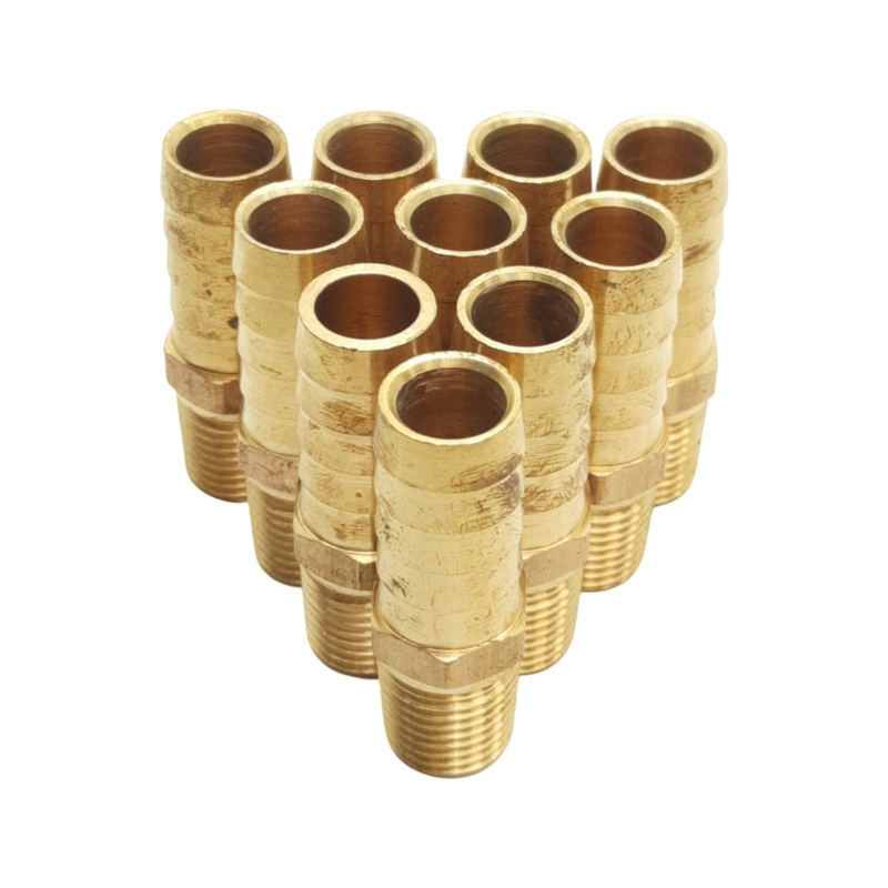 New Lot of 10 Midland 32015 Barb Adapter, 1/4in Male NPTF, 1/2in Hose Barb, 150psi