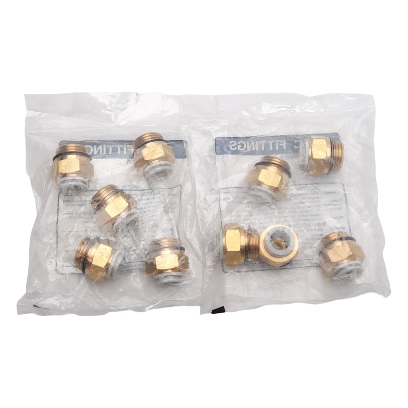 New Lot of 10 SMC KQ2H12-G04 Pneumatic Fitting, 12mm One-Touch, G1/2 Male, 1.0MPa