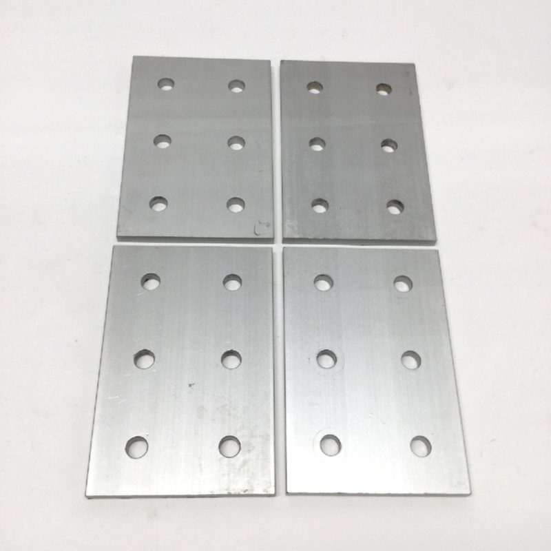 Used Lot of 4 80/20 4366 Aluminum Extrusion Rectangular Flat Plate, 6-Hole, 15 Series