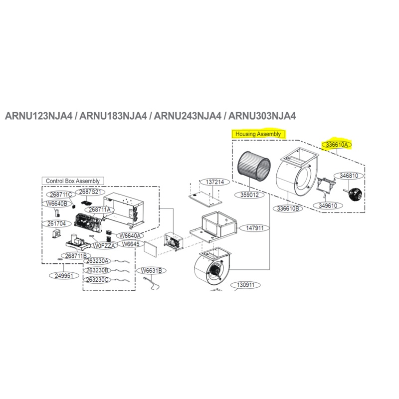 AEN55797604 – LG Housing Assembly – LG Motor Blower Housing Assembly