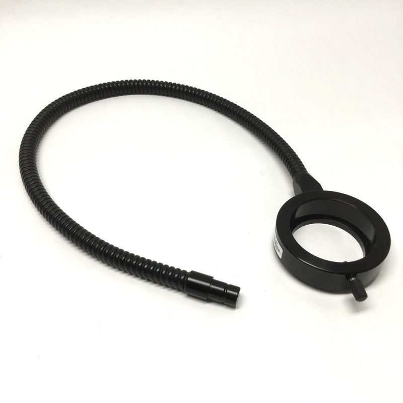 Used Volpi 14909 Microscope Fiber Optic Ring Light, 60mm ID, 66mm Mount, 28″ L