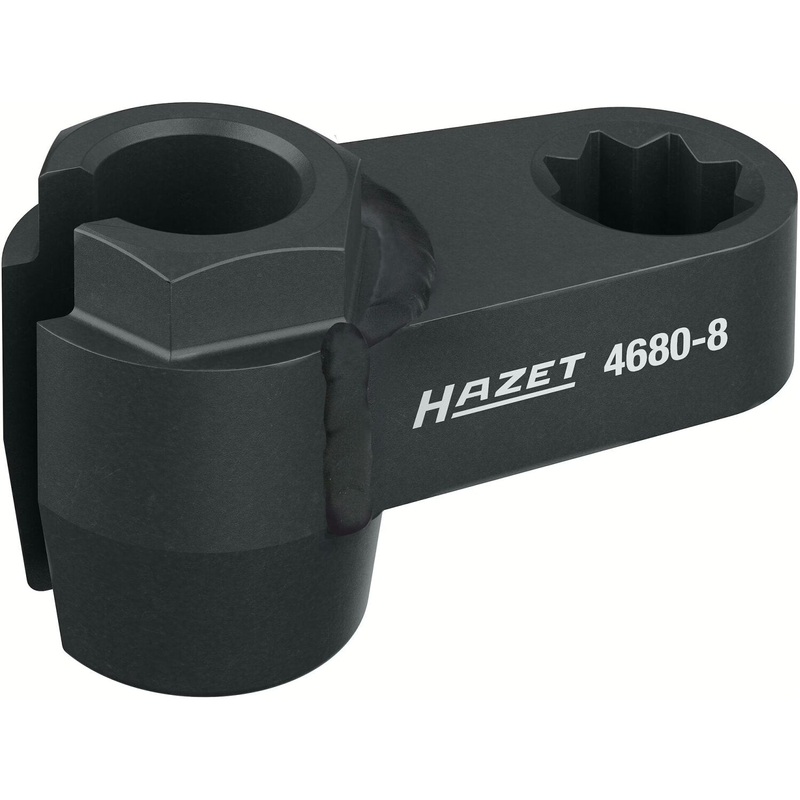 Hazet 4680-8 1/2 inch Double Square Hollow Exhaust Probe Socket  Outside Hexagon Profile  17 mm