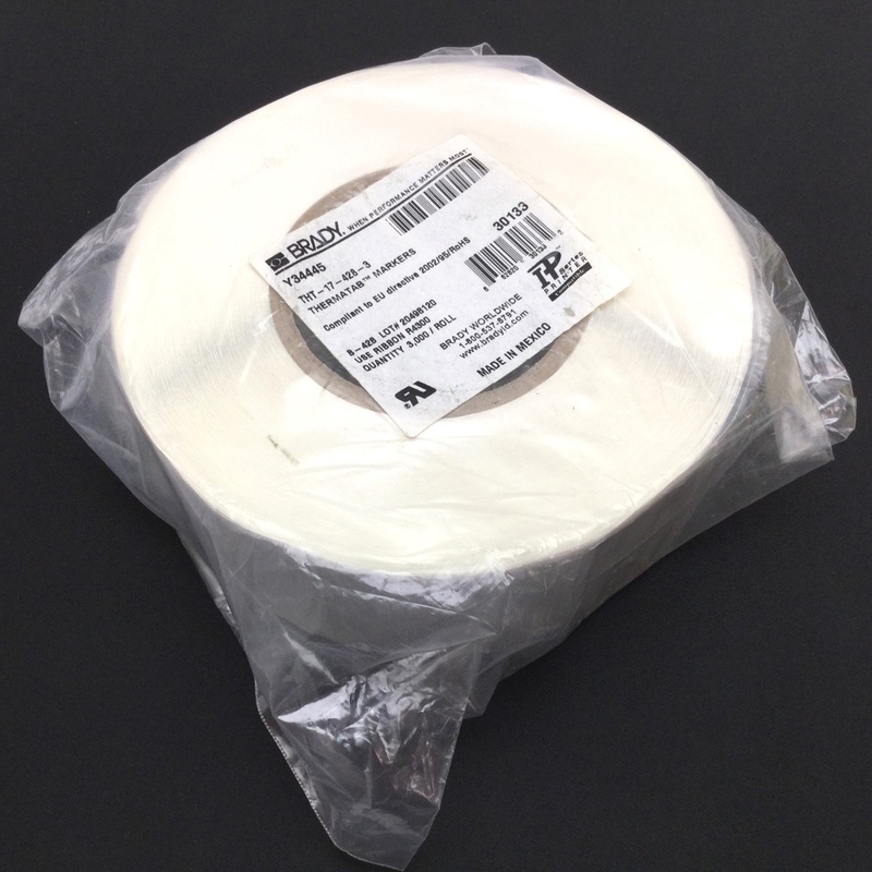 New Brady THT-17-428-3 30133 Thermatab Markers, Roll of 3000, 3″ Core, 1″ H x 2″ W