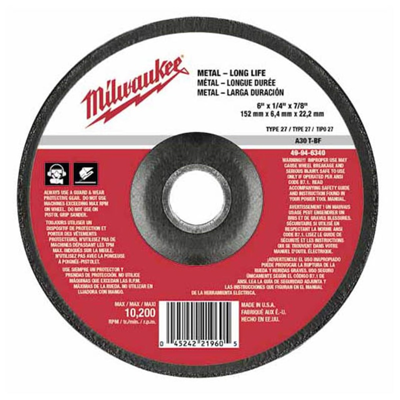 GRINDING DISC 6 X 1/4 X 7/8 By Milwaukee 49-94-6340
