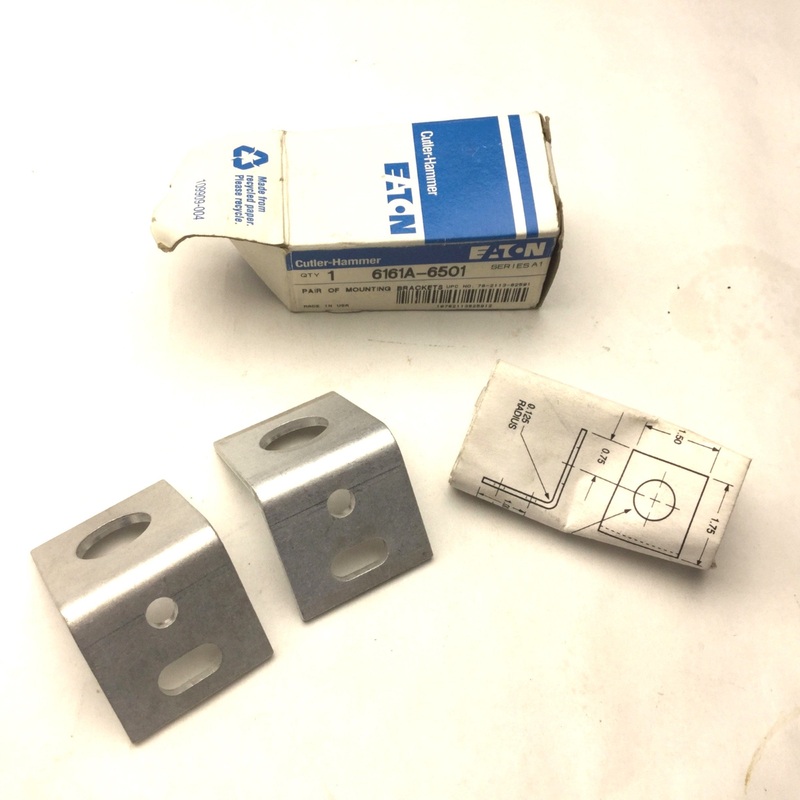New  Open box New Cutler-Hammer 6161A-6501 Pair of Mounting Brackets, Series A1, L Shaped